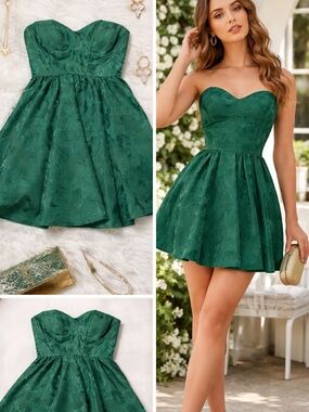 Emerald Strapless Sweetheart Mini Dress